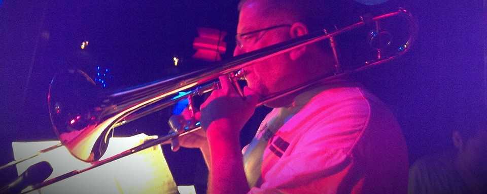 Bruce playing trombone